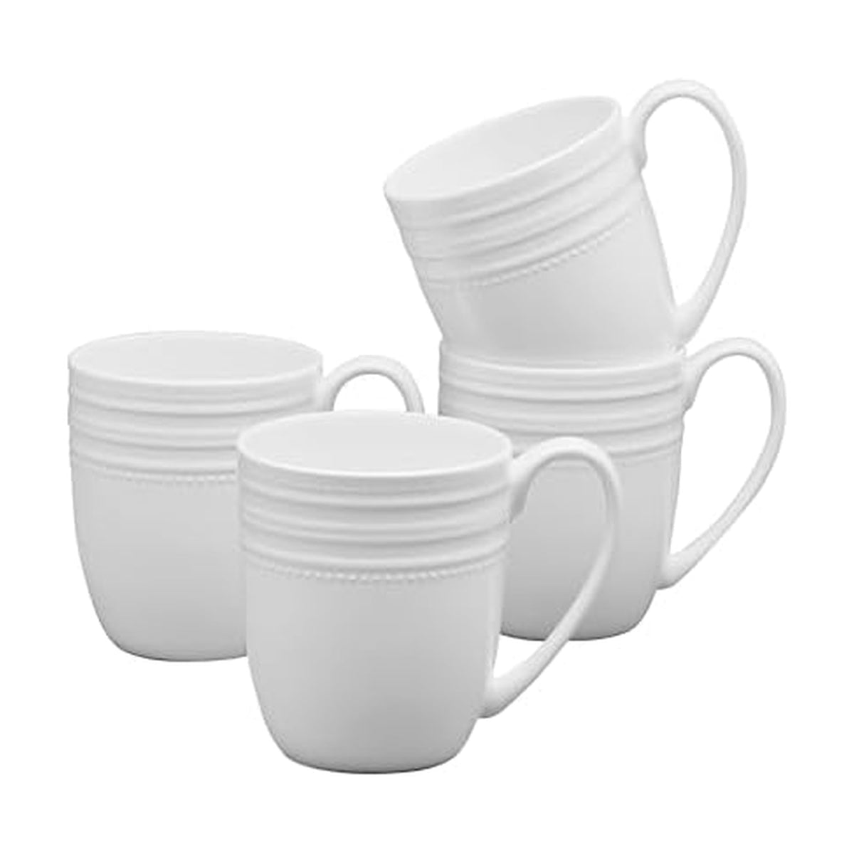 White Bone China Mugs (Set of 4)
