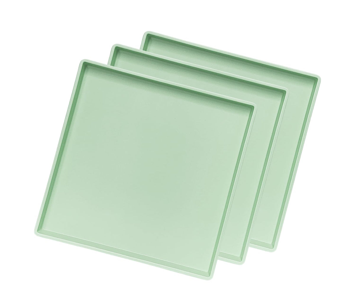 Green Square Tray (Set of 3)