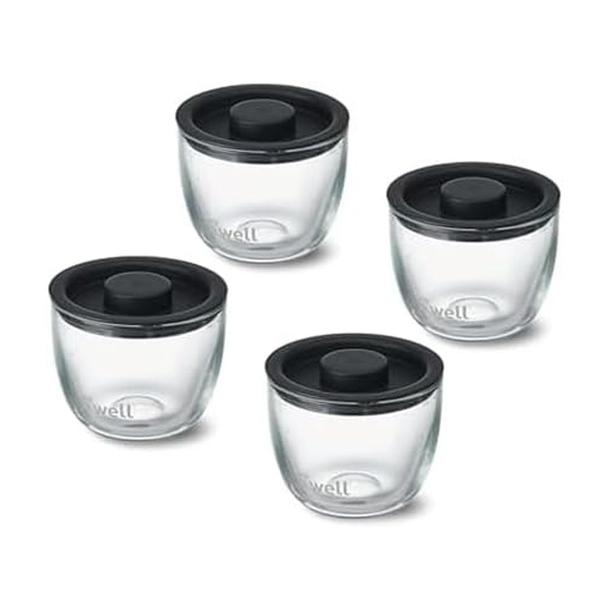 Black Glass Prep Bowls (Set of 4)