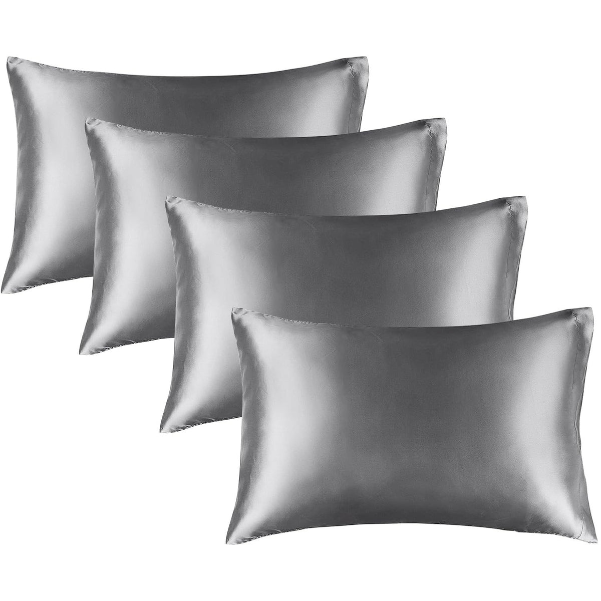 Dark Grey Satin Pillowcases (Set of 4)