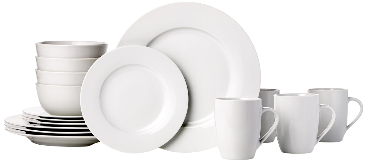White Porcelain Dinnerware (Set of 16)