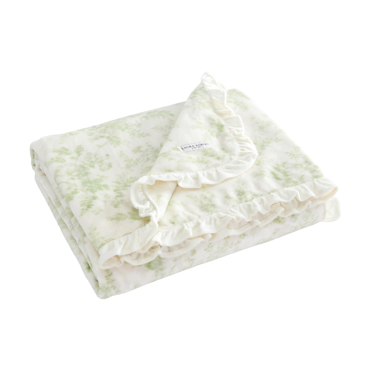 Green Botanical Plush Throw