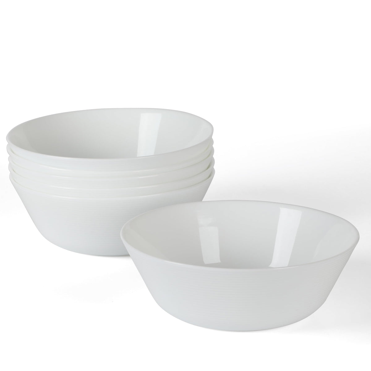 White Opal Glass Bowls (Set of 6)