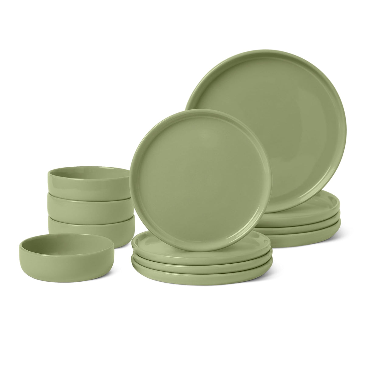 Olive Stoneware Dinnerware (Set of 12)