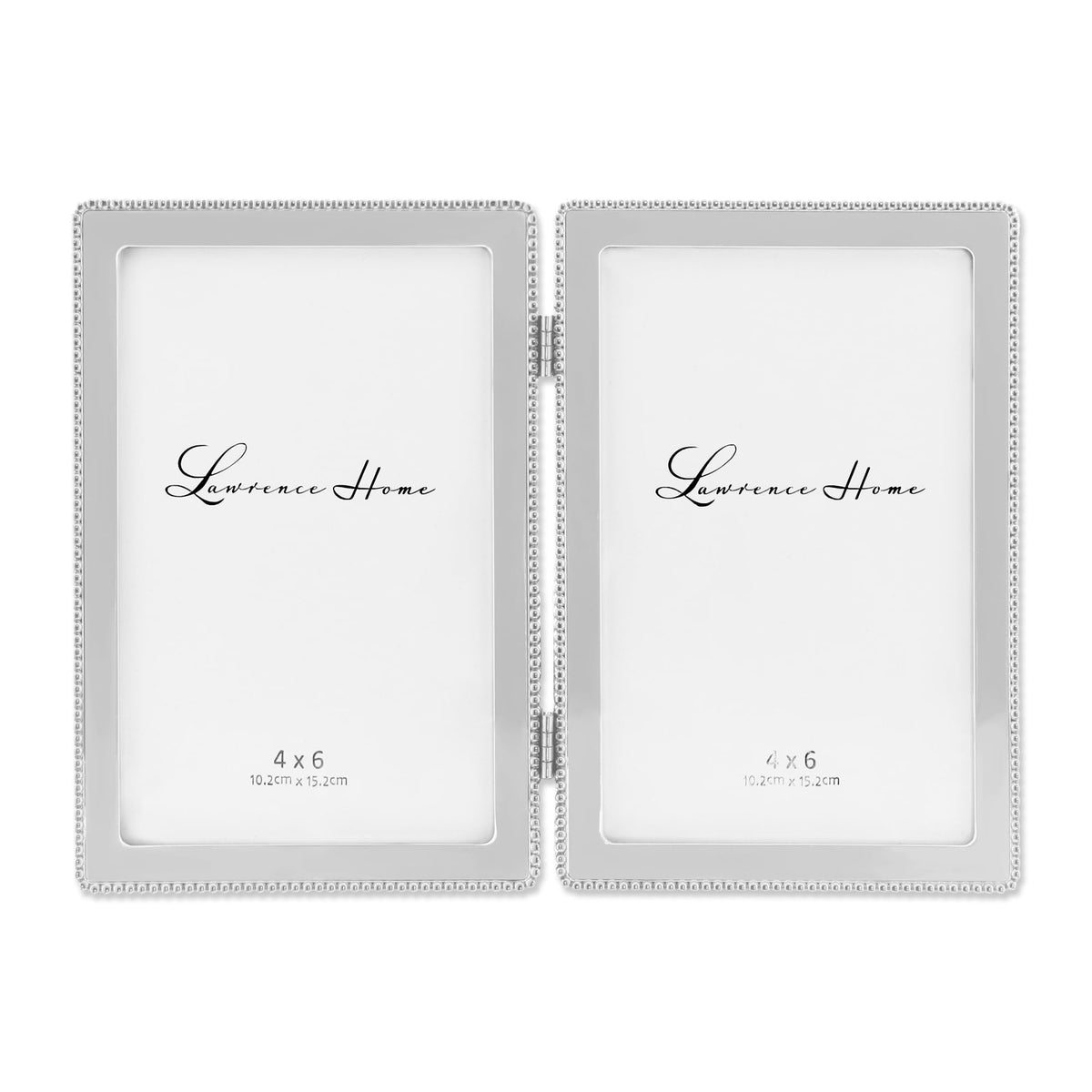 Silver Beaded Double Photo Frame