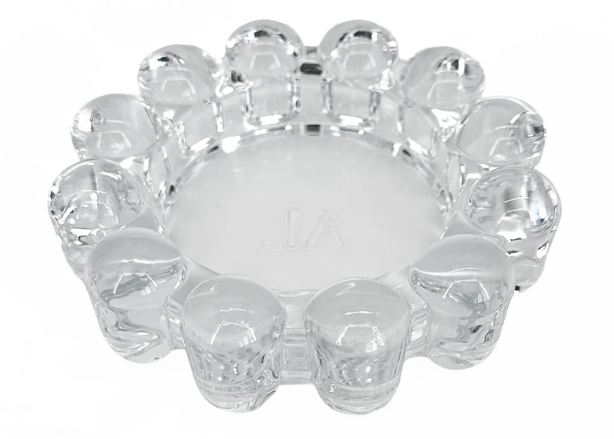 Clear Glass Bubble Candle Dish