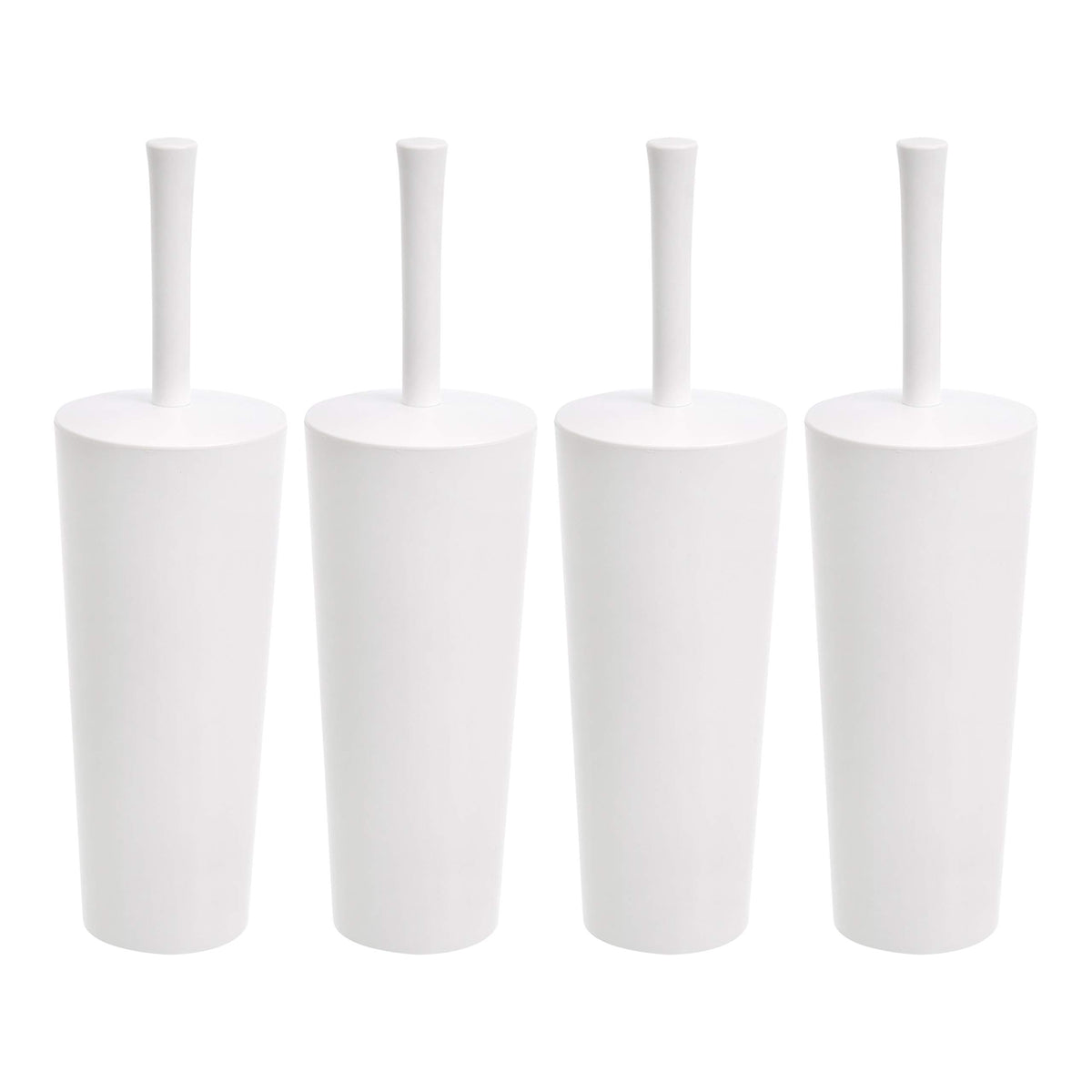 White Toilet Brush & Holder (Set of 4)
