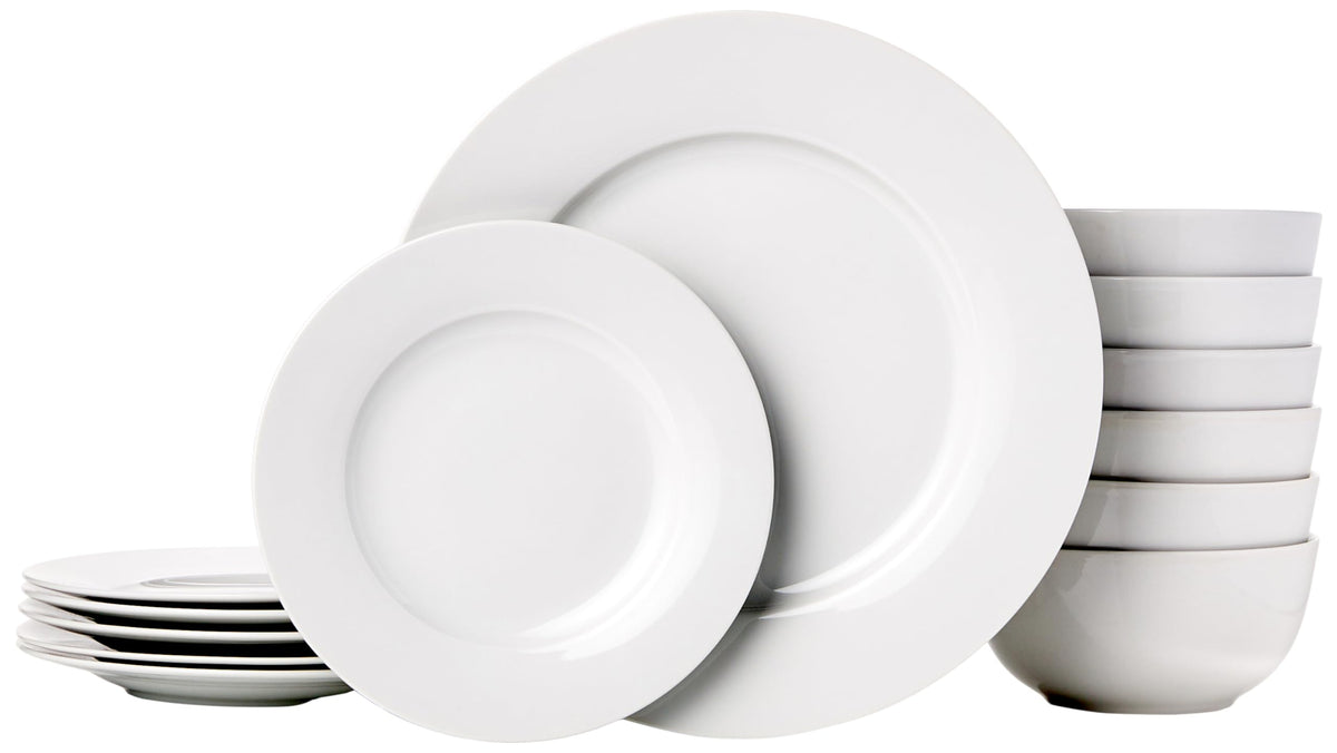 White Porcelain Dinnerware (Set of 18)