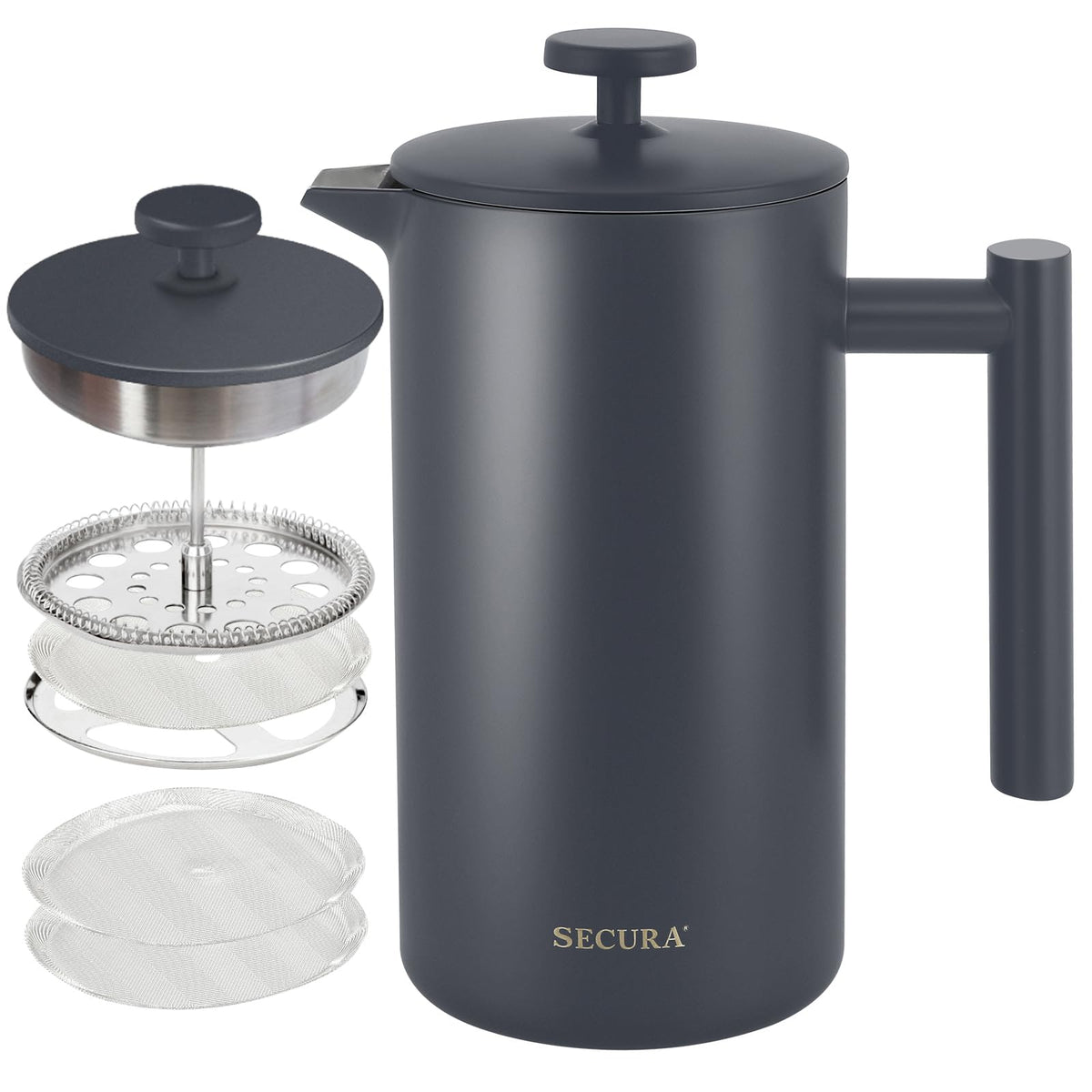 Grey Steel French Press