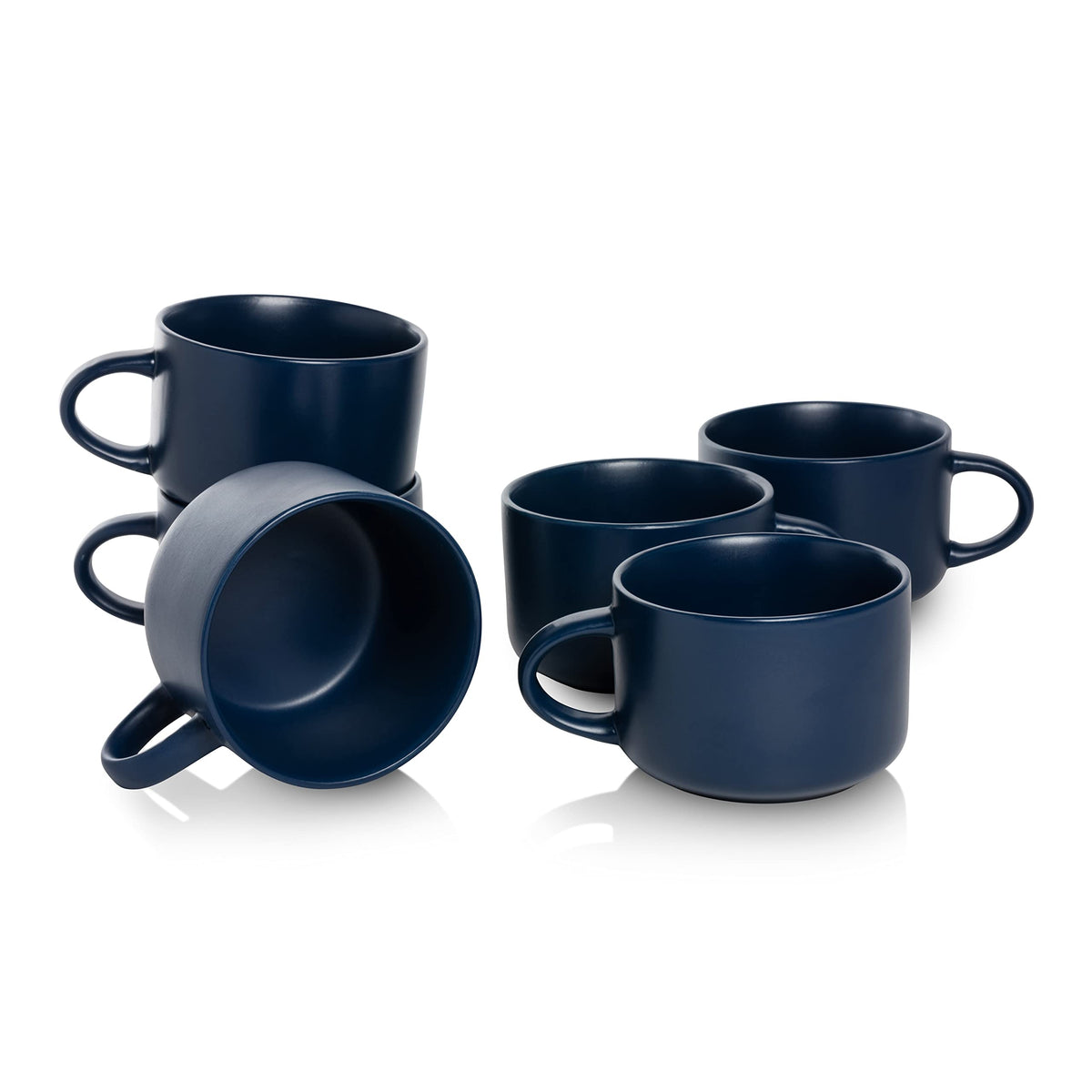 Midnight Blue Oversized Mugs (Set of 6)