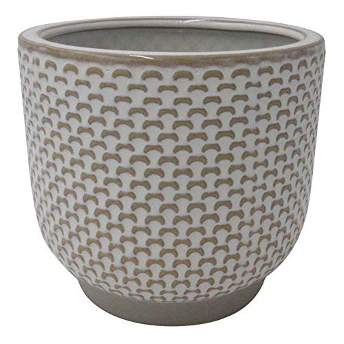 Ivory Textured Stoneware Planter