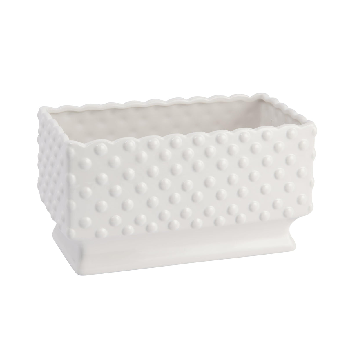 White Hobnail Ceramic Planter