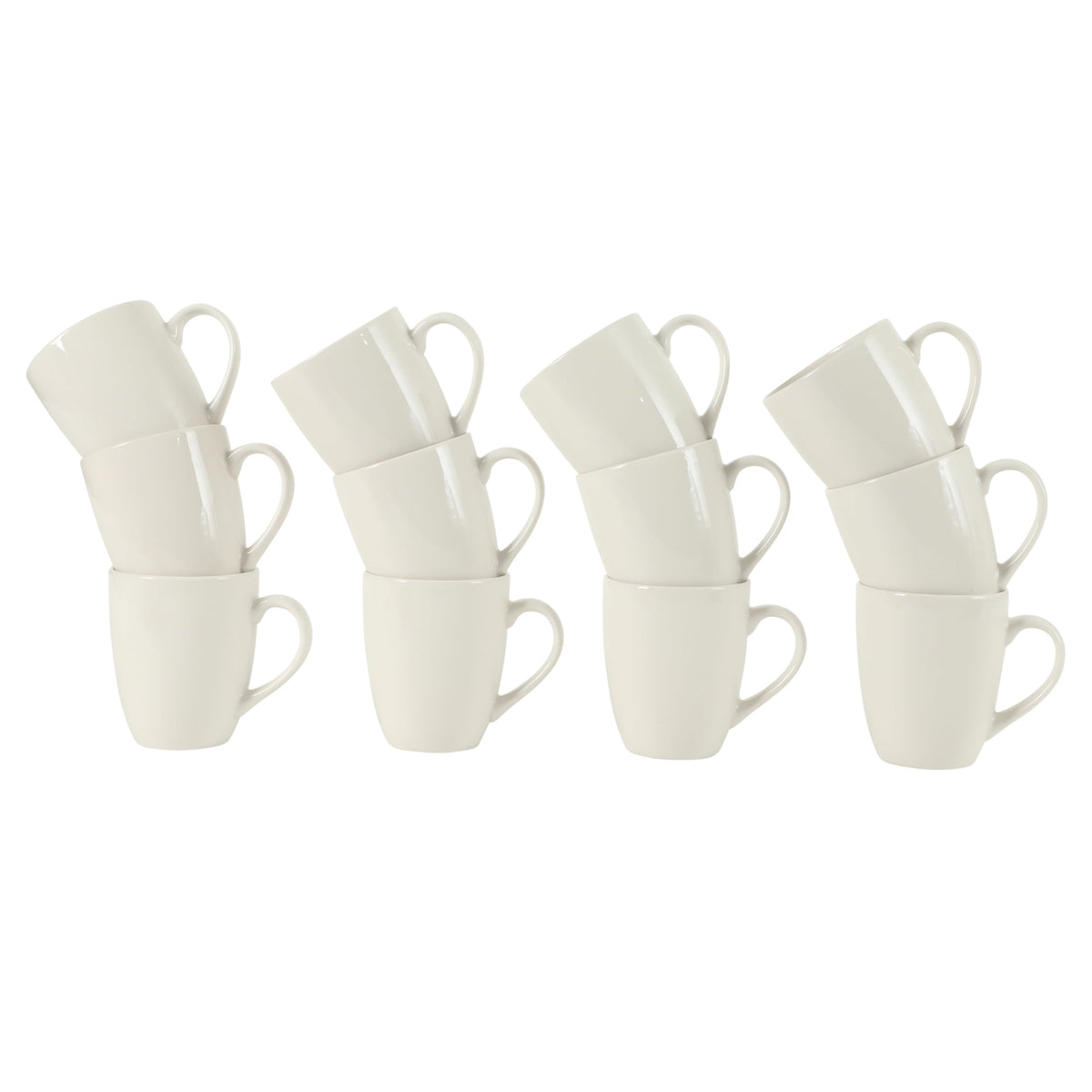 White Porcelain Mugs (Set of 12)