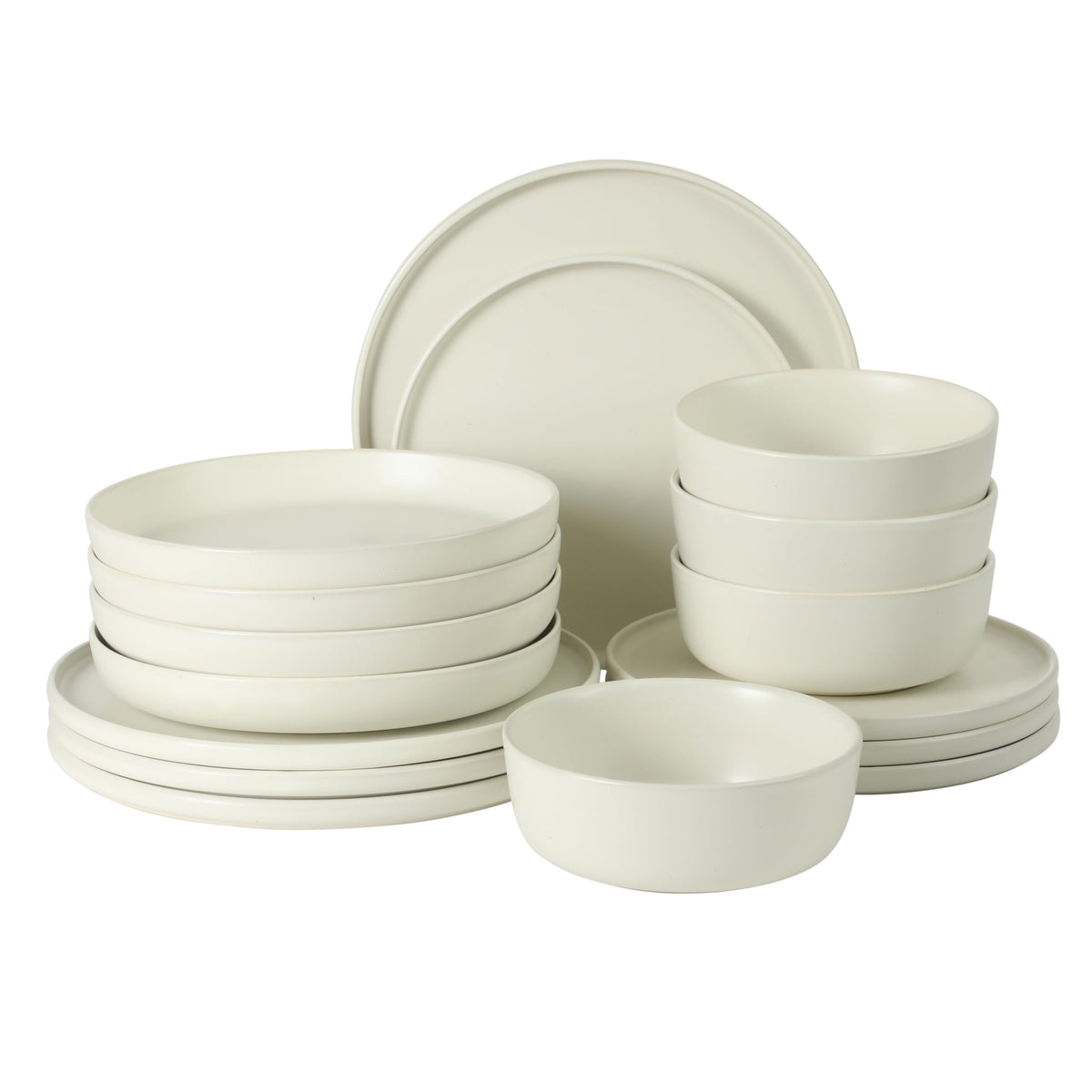 Matte White Stoneware Dinnerware (Set of 16)