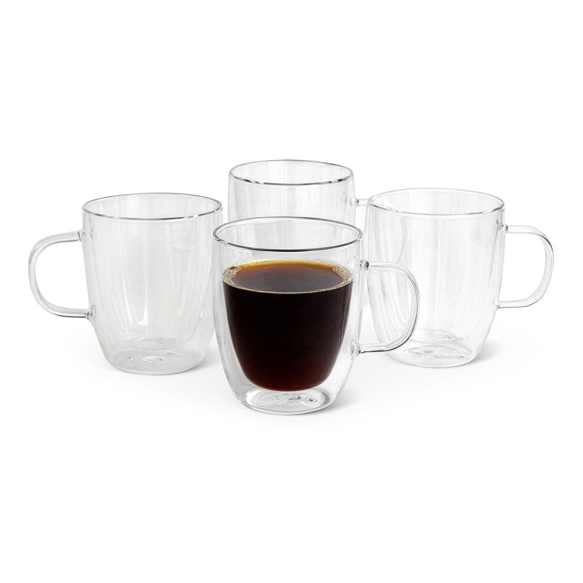 Double Wall Glass Mugs (Set of 4)
