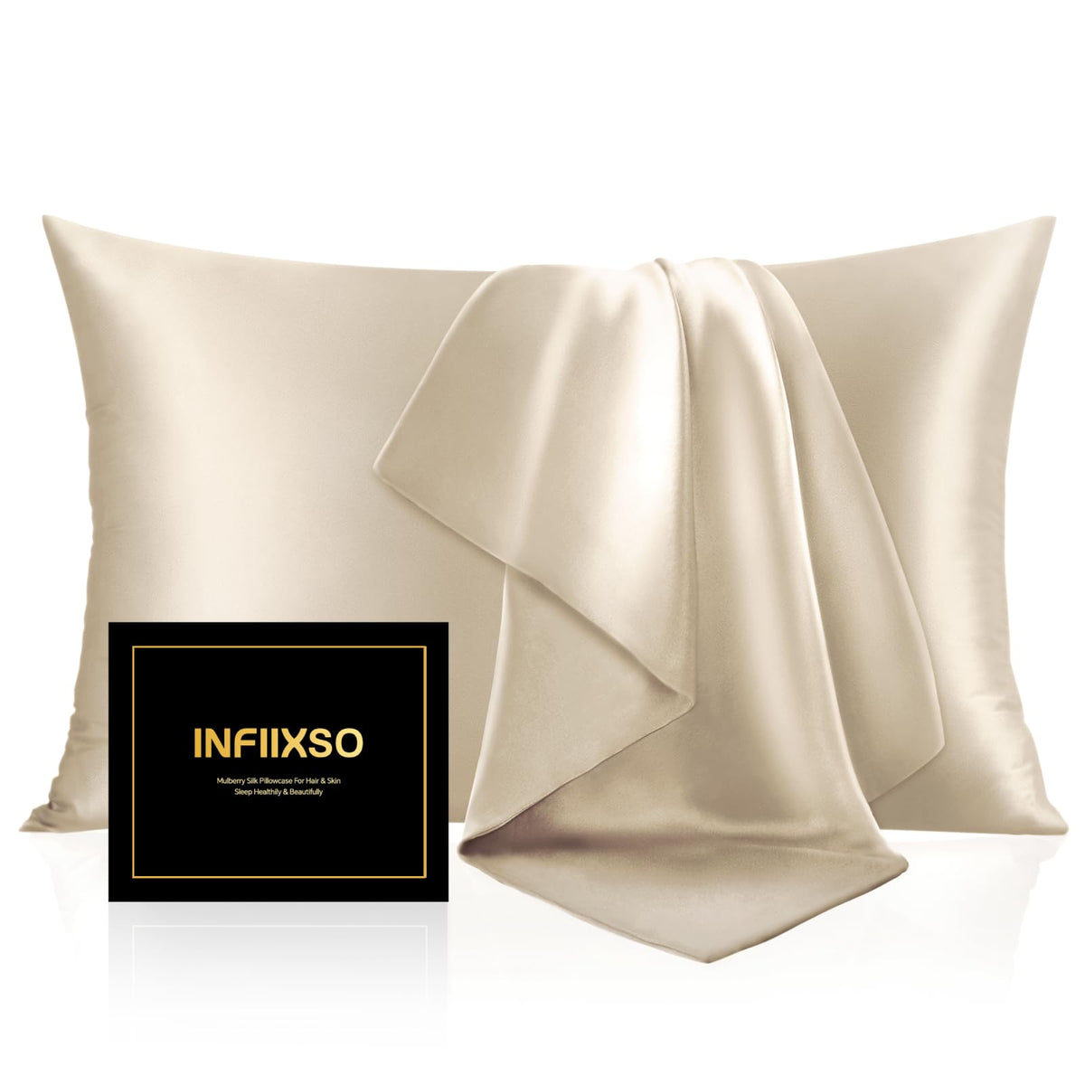 Beige Mulberry Silk Pillowcase