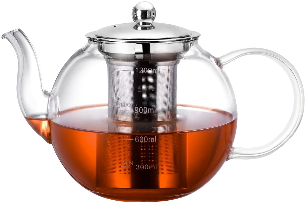 Clear Glass Infuser Teapot