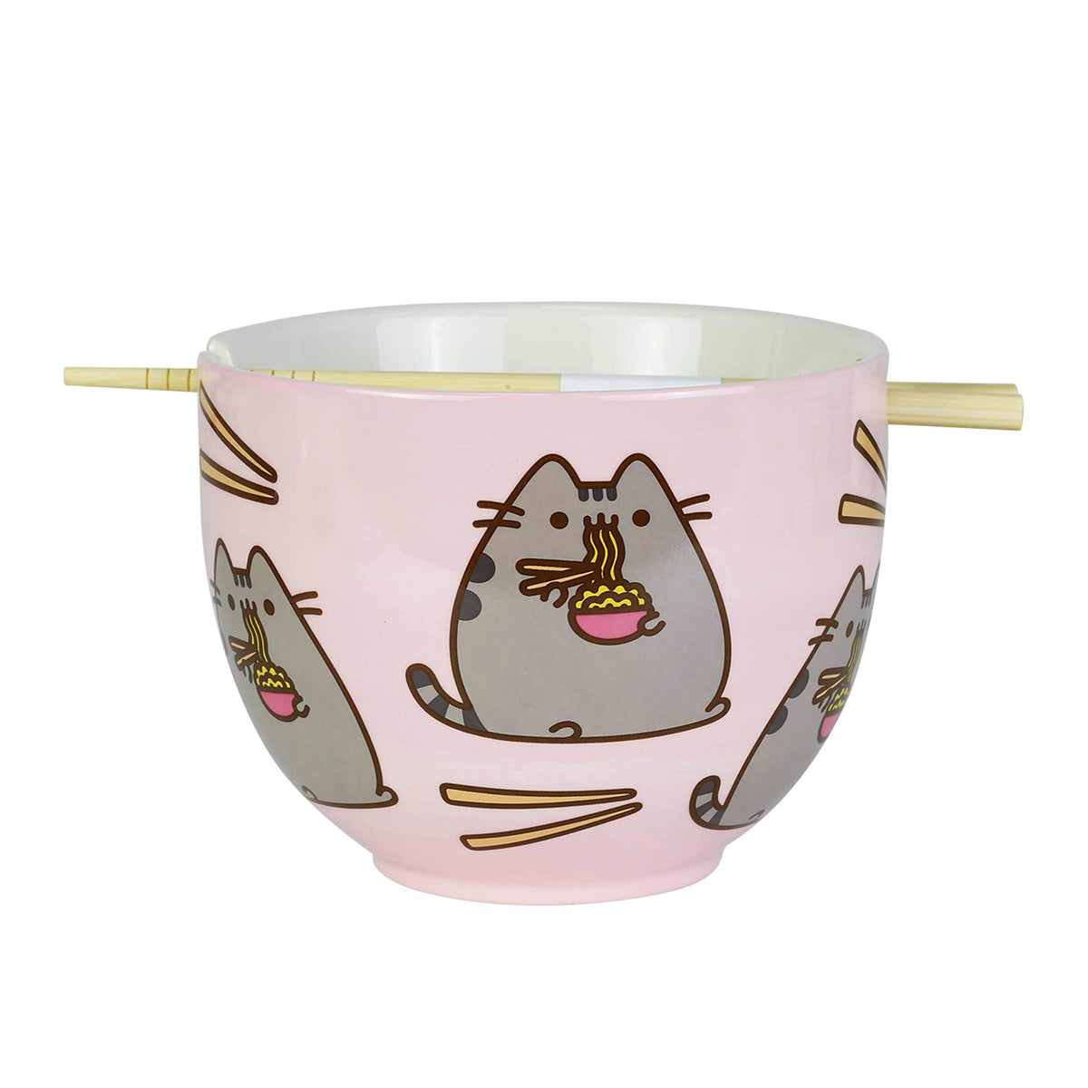 Pink Ramen Bowl with Chopsticks