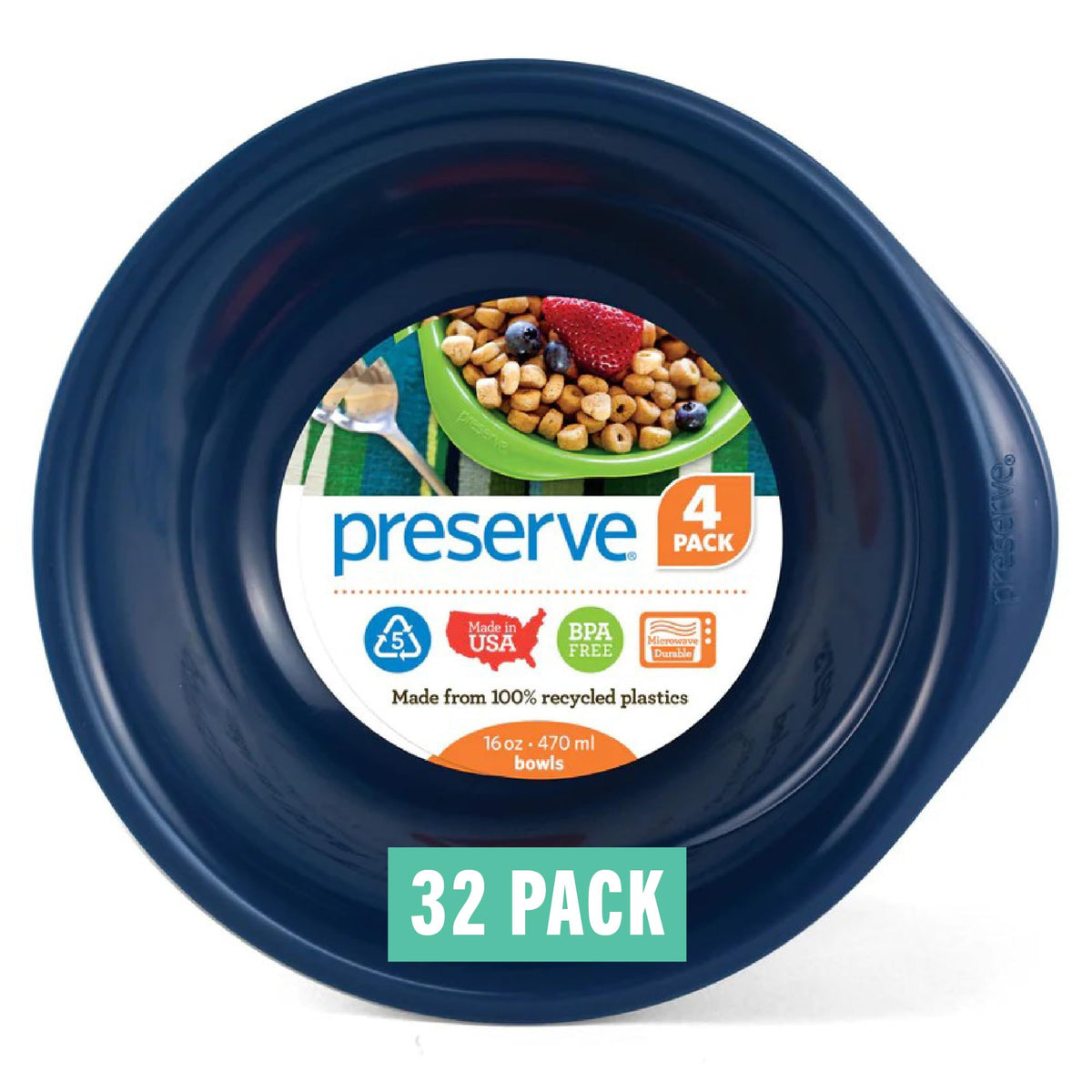 Midnight Blue Recycled Bowls (Set of 32)