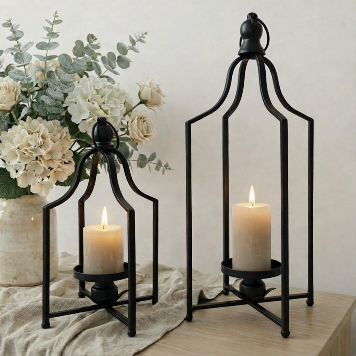 Matte Black Lanterns (Set of 2)