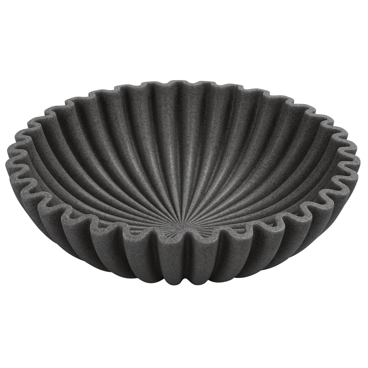 Black Stone Ruffle Bowl