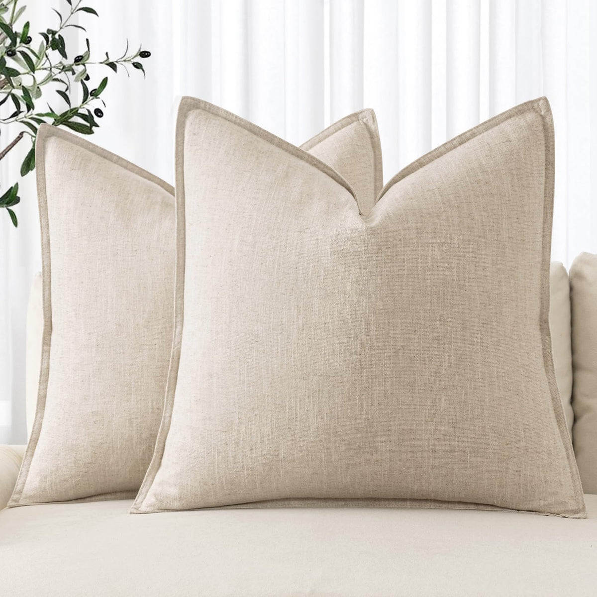 Natural Beige Euro Sham Cover (Set of 2)