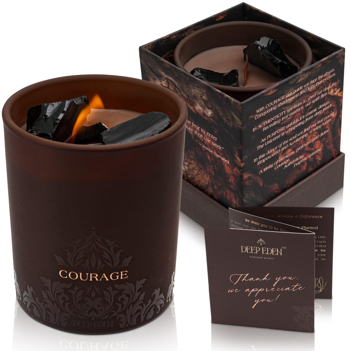 Forest Mahogany Crystal Candle (Set of 3)