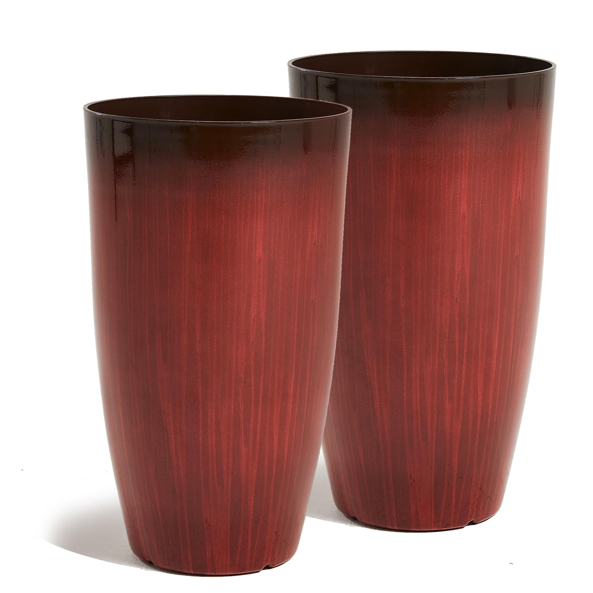Red Glossy Planters (Set of 2)