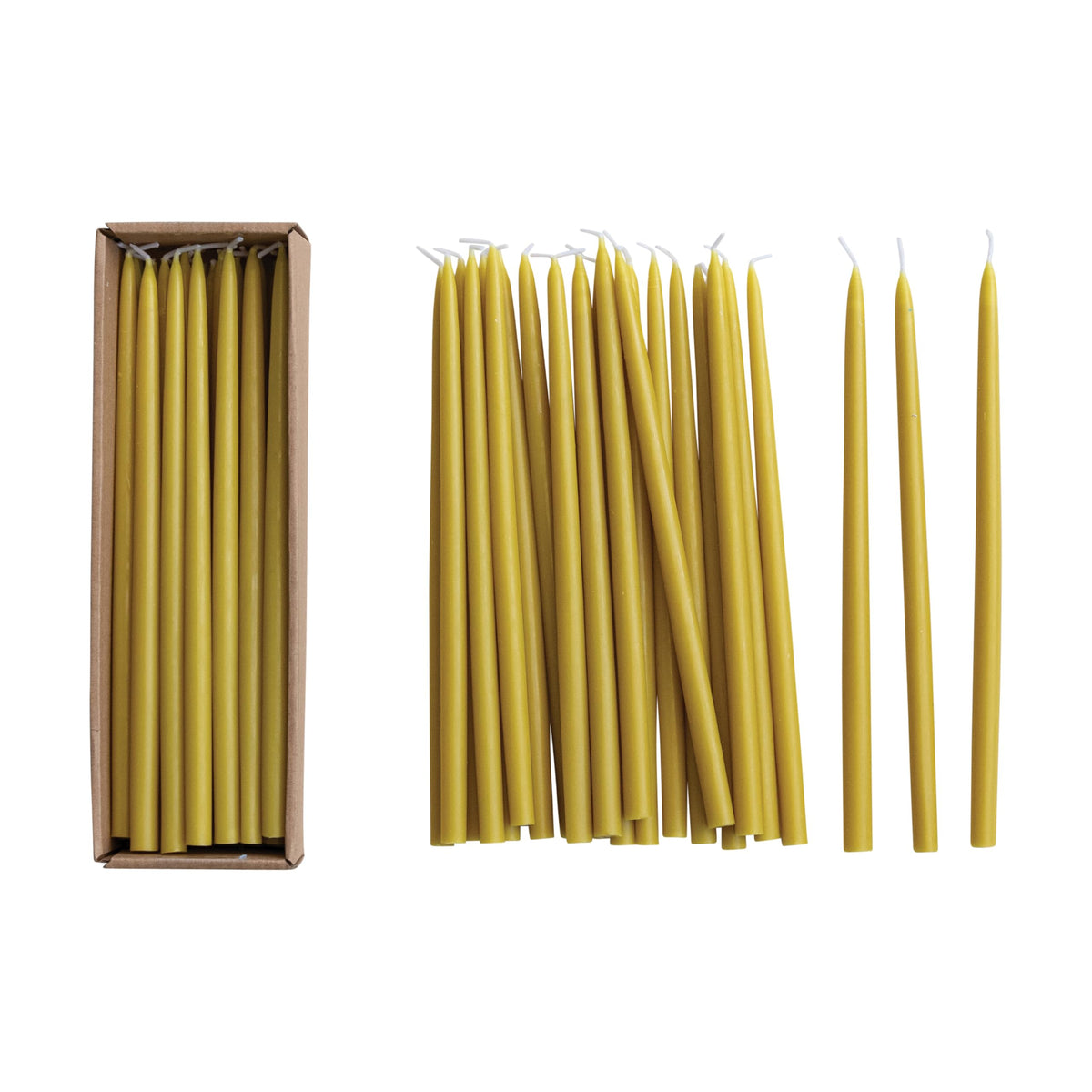 Chartreuse Taper Candles (Set of 24)