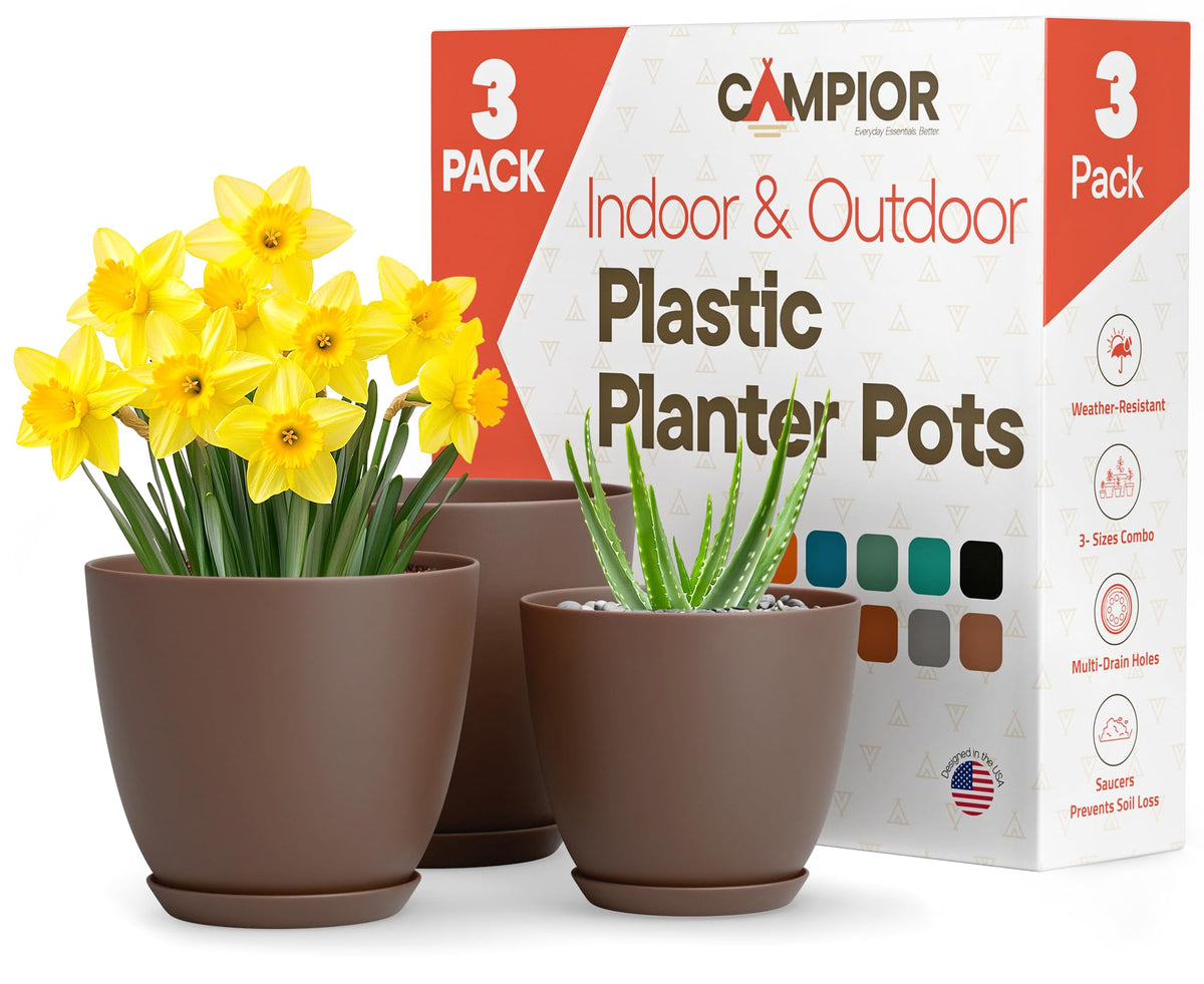 Brown Planter Pots (Set of 3)