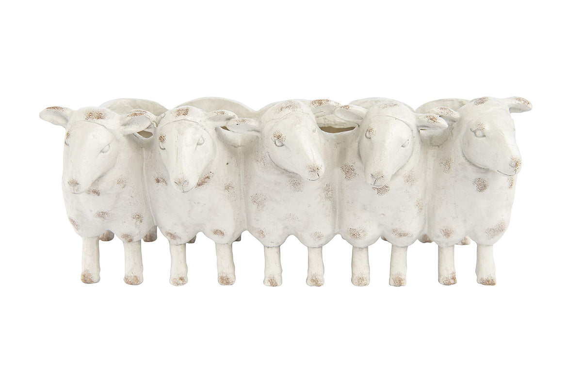 Cream Sheep Trough Planter