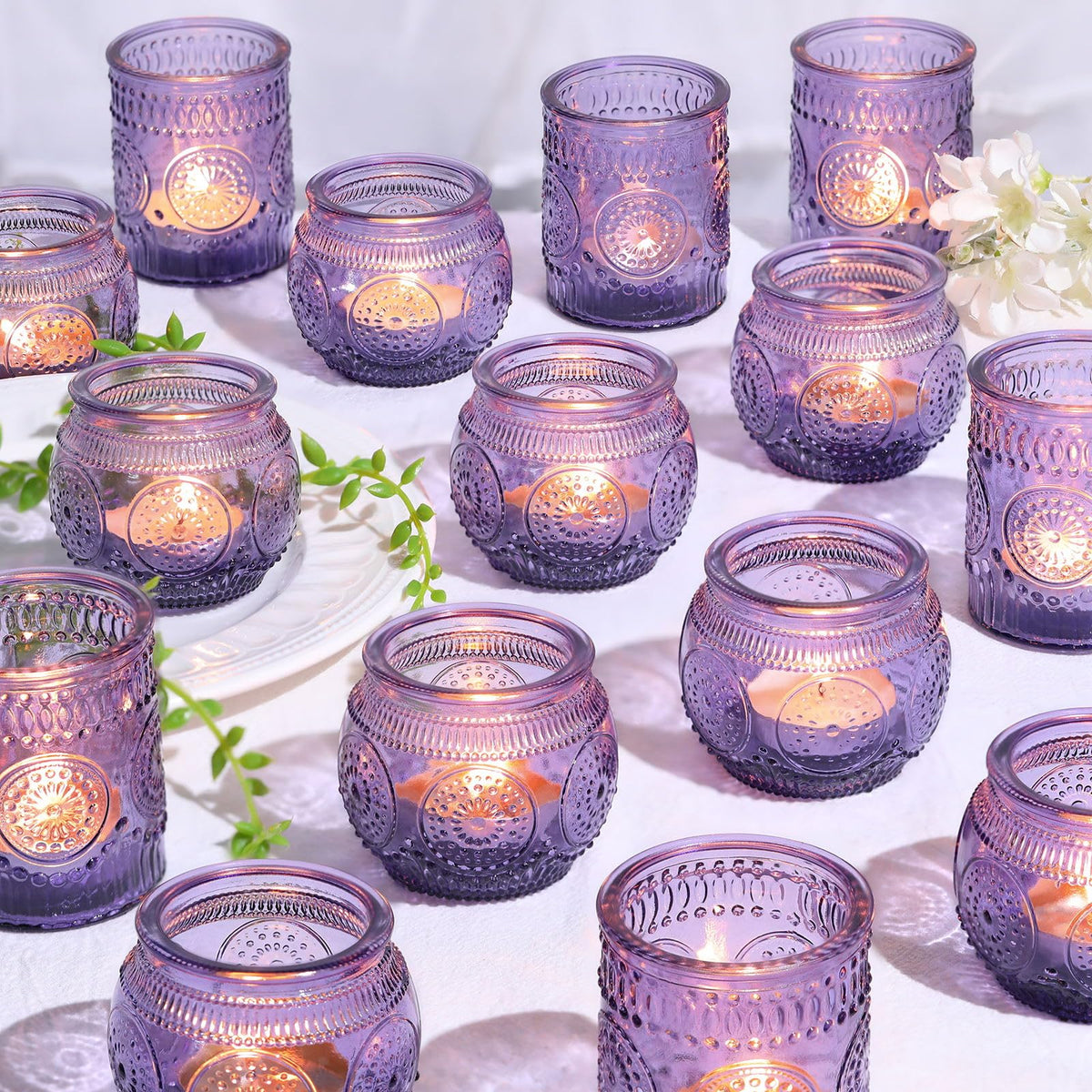 Purple Votive Candle Holders