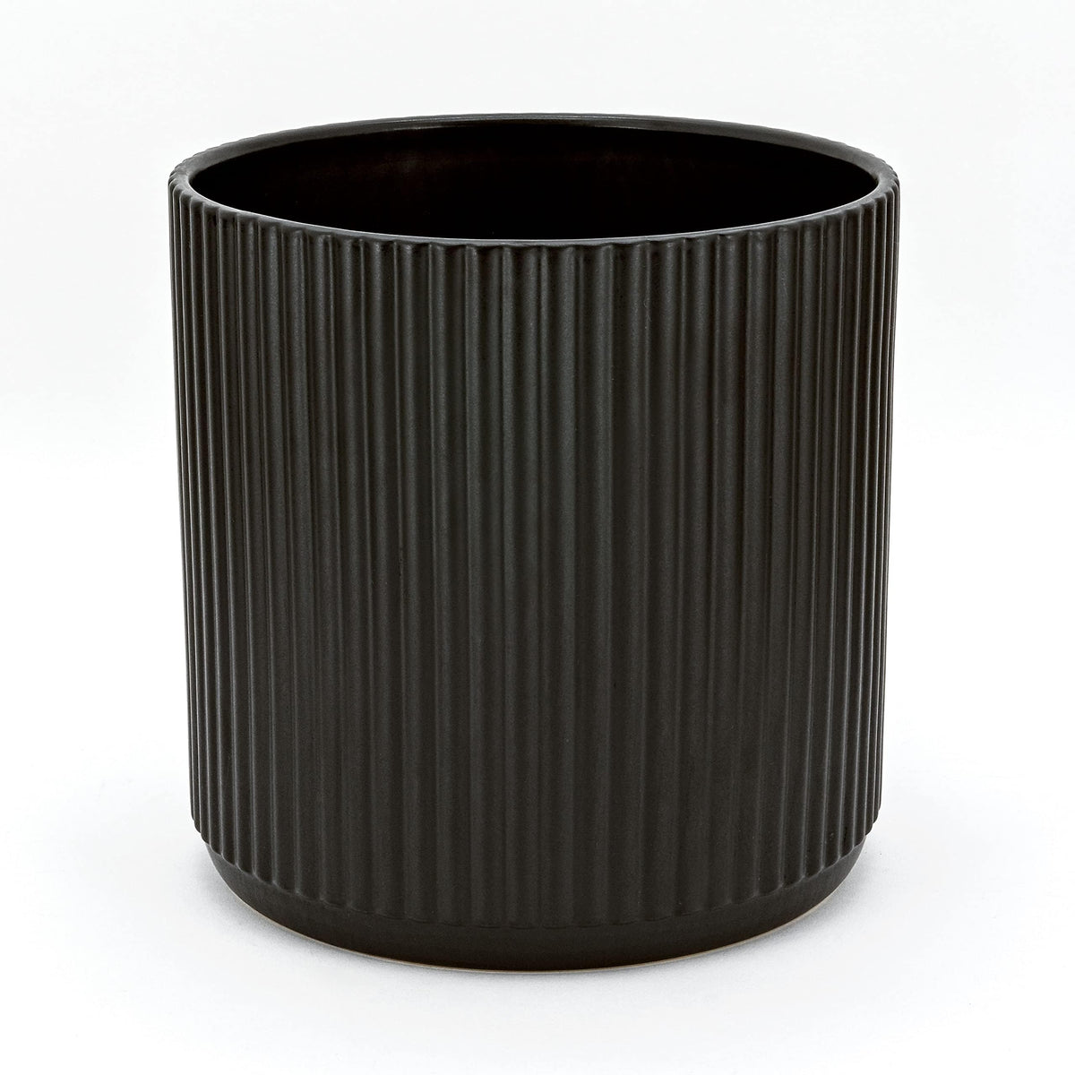 Black Fluted Ceramic Planter