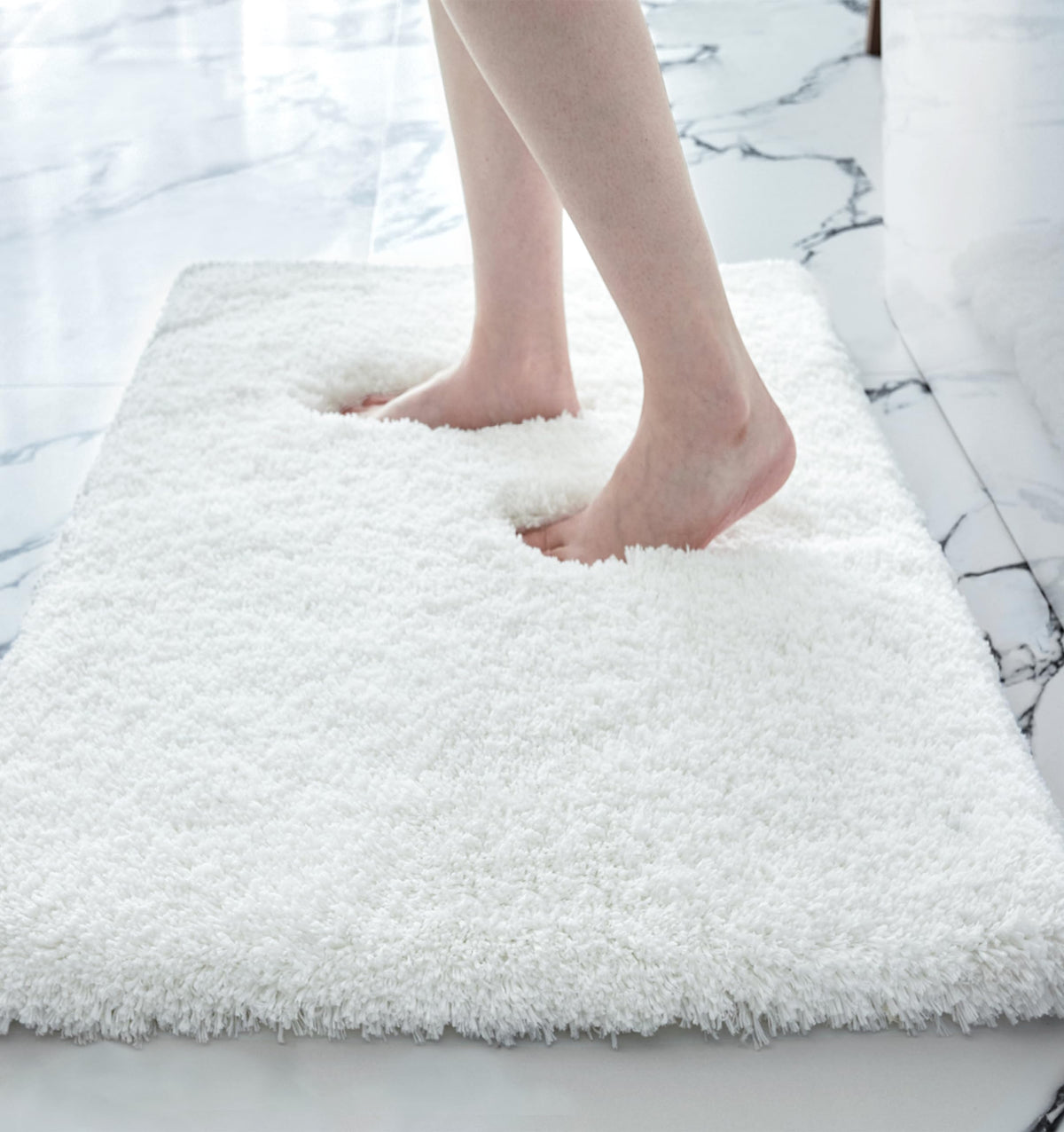 White Plush Bath Mat