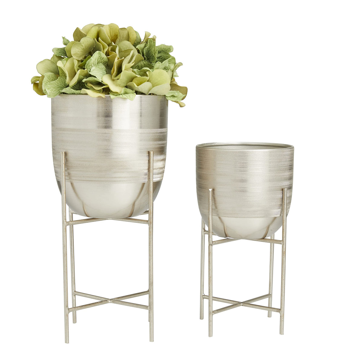 Silver Metal Planter (Set of 2)