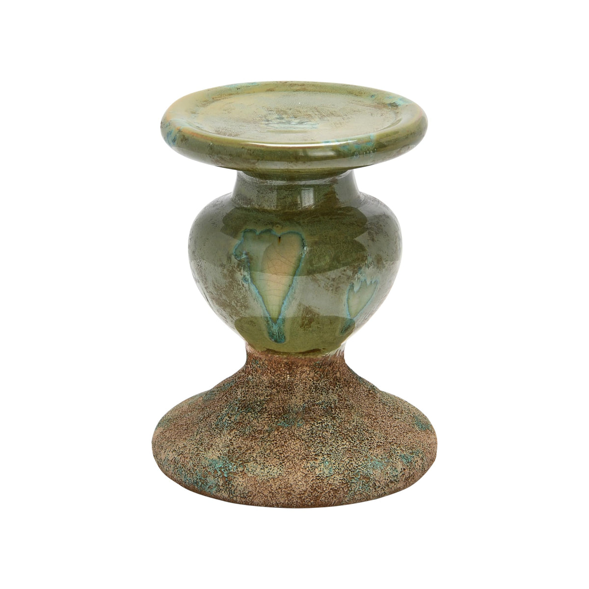 Green Terracotta Pillar Candle Holder