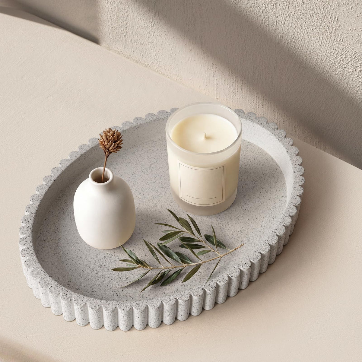 Granite Oval Coffee Table Tray