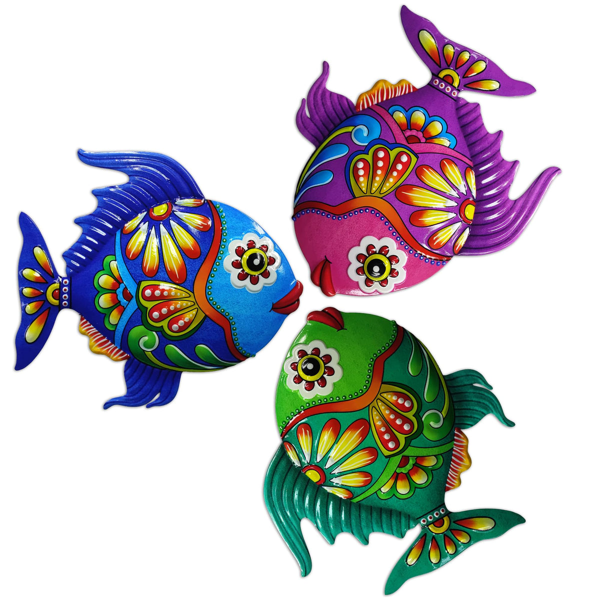 Metal Fish Wall Decor (Set of 3)