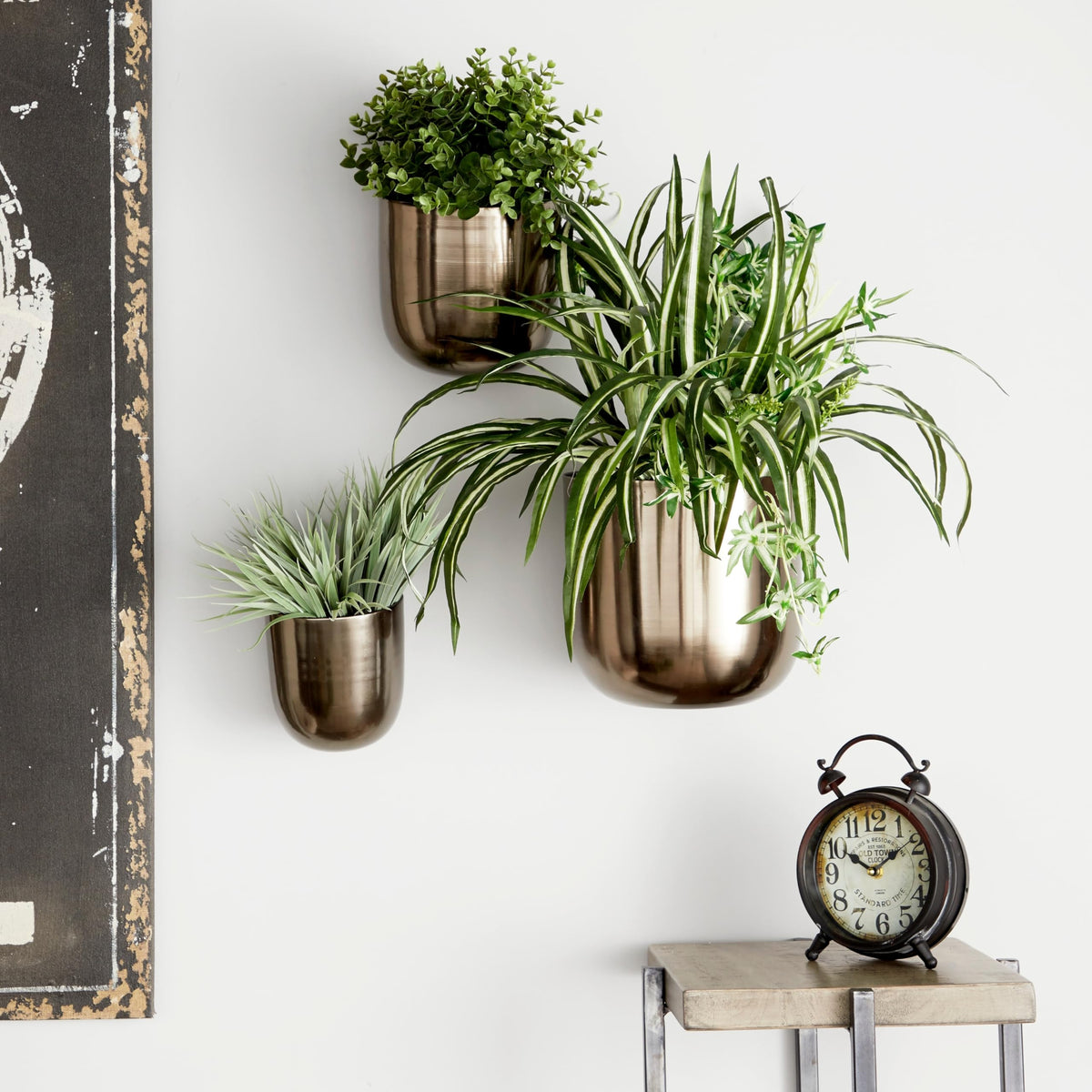 Black Hanging Wall Planters (Set of 3)