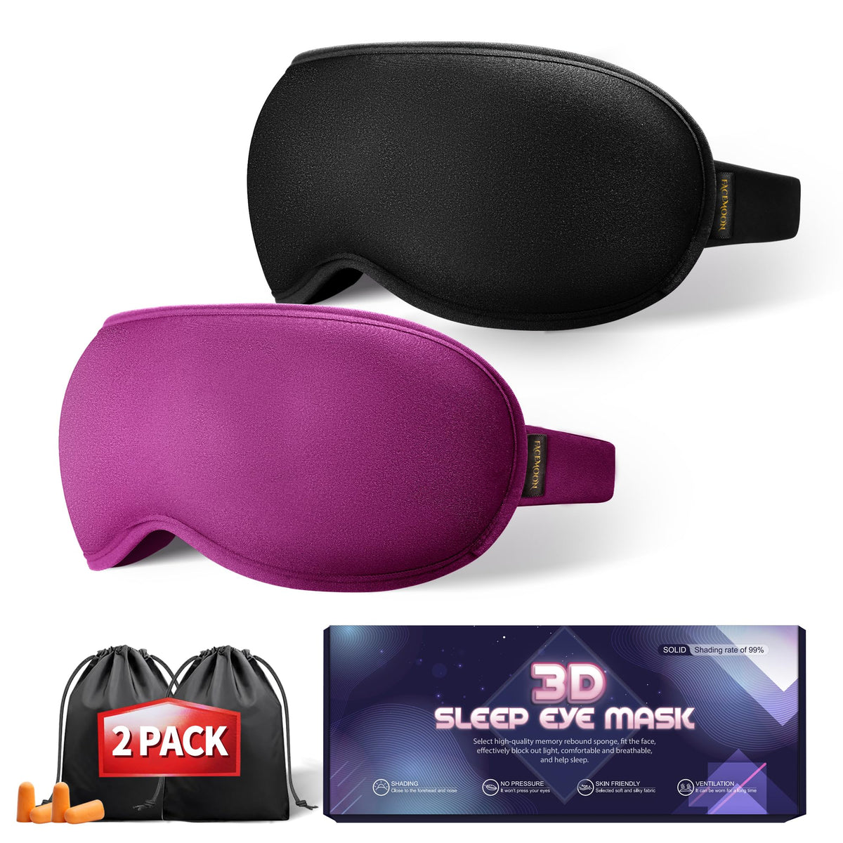 Contoured Weighted Sleep Mask (Set of 2)
