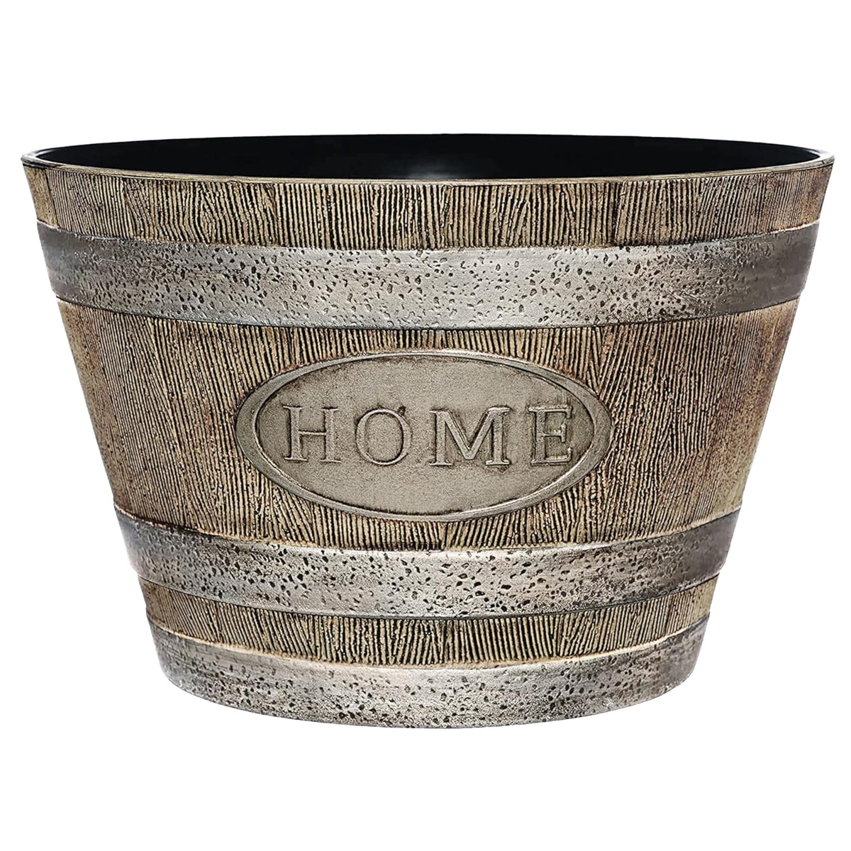 Oak Brown Whiskey Barrel Planter