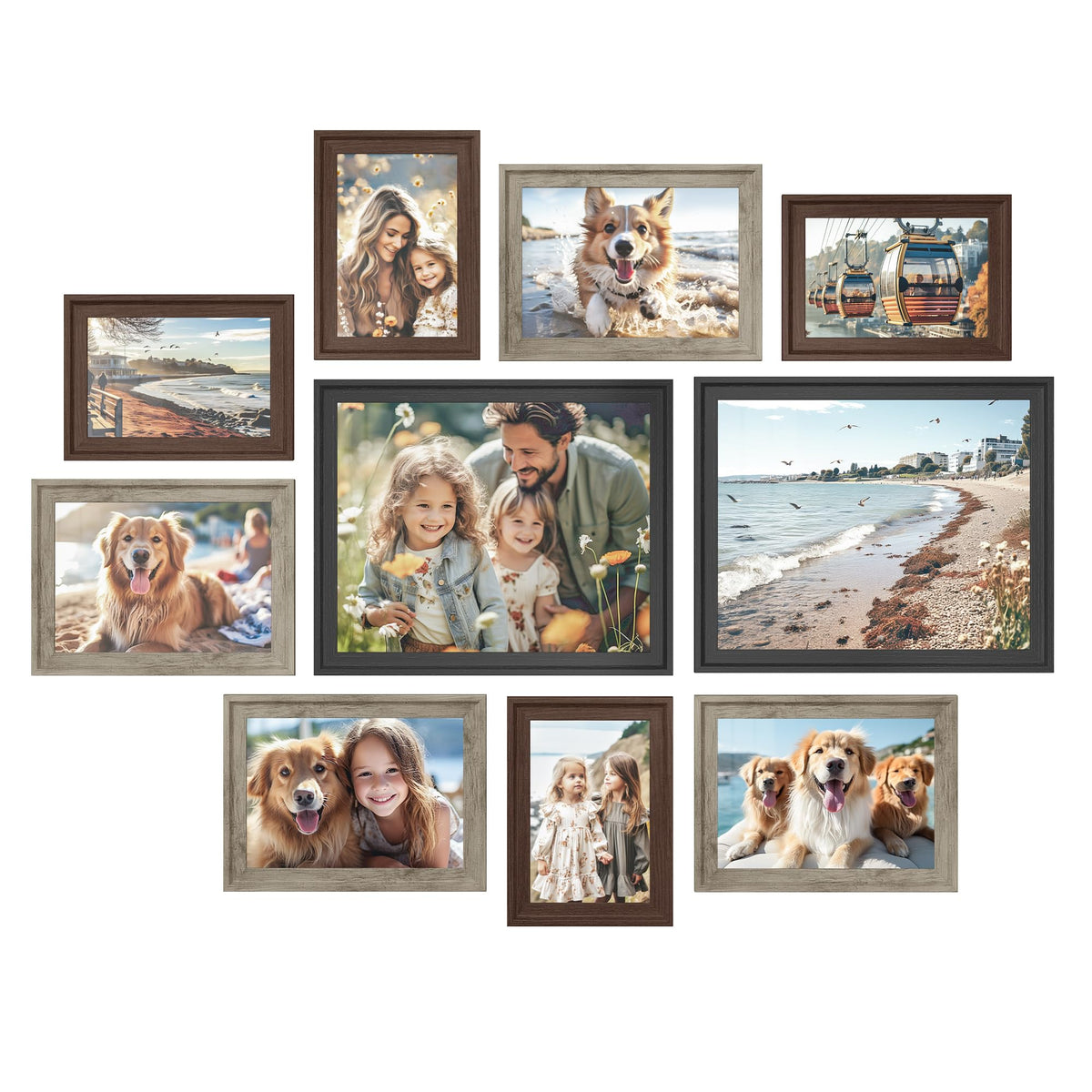 Collage Photo Frames (Set of 10)