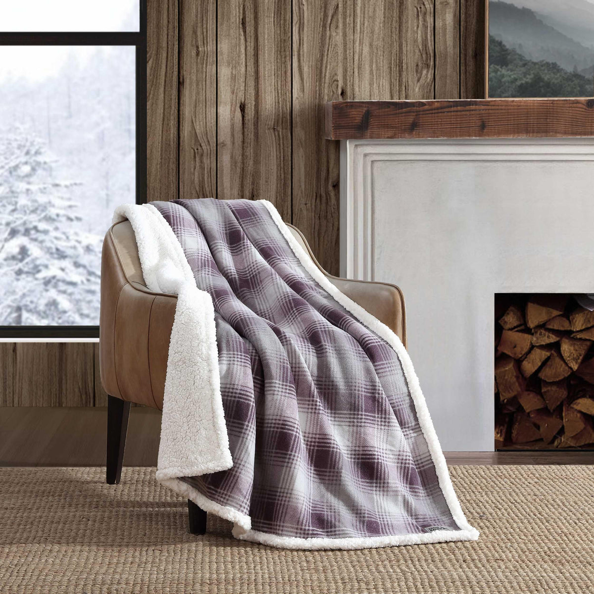 Purple Nordic Plaid Throw