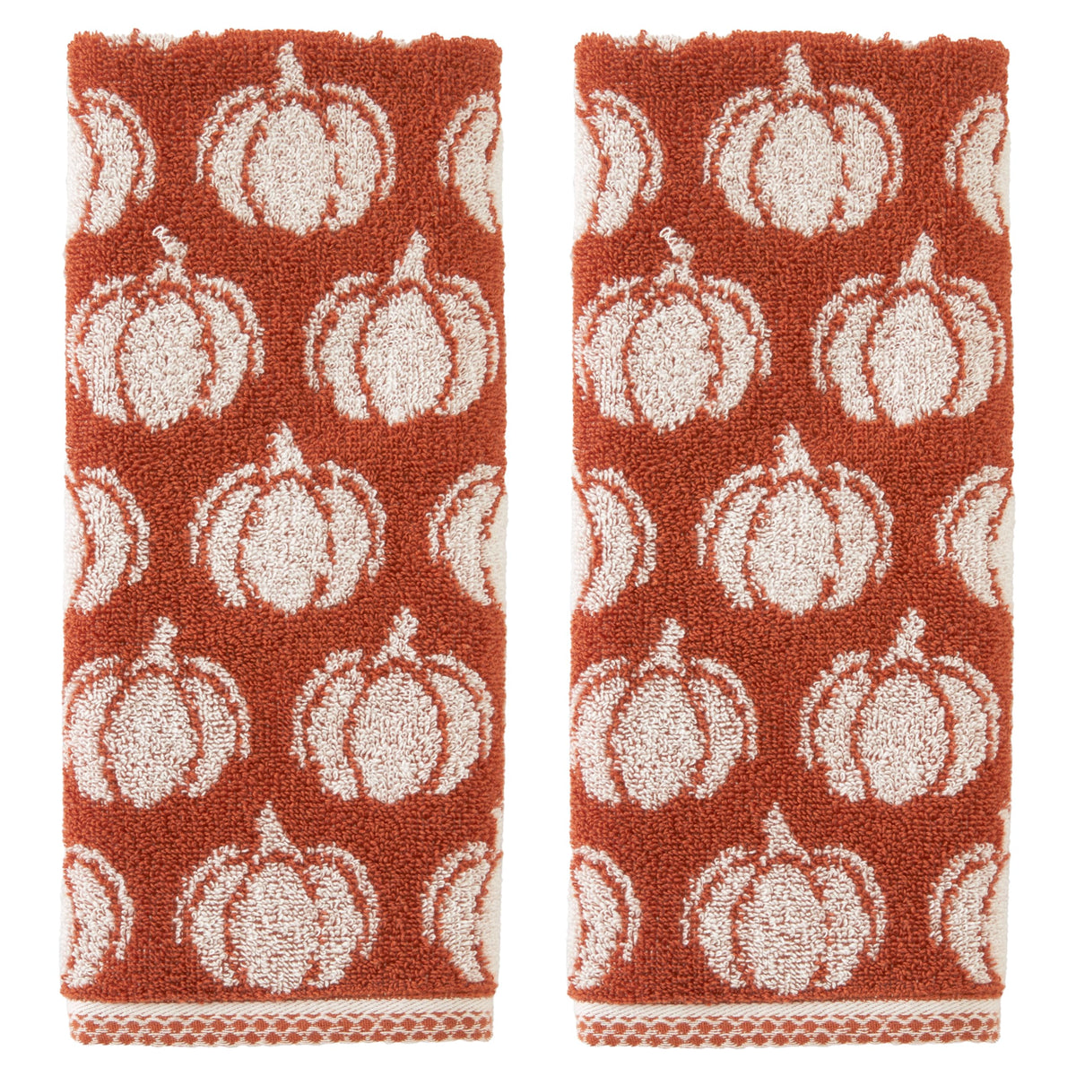 Pumpkin Jacquard Hand Towels (Set of 2)