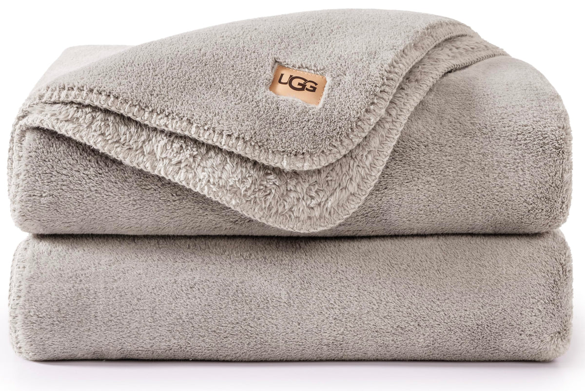 Grey Fleece Throw Blanket
