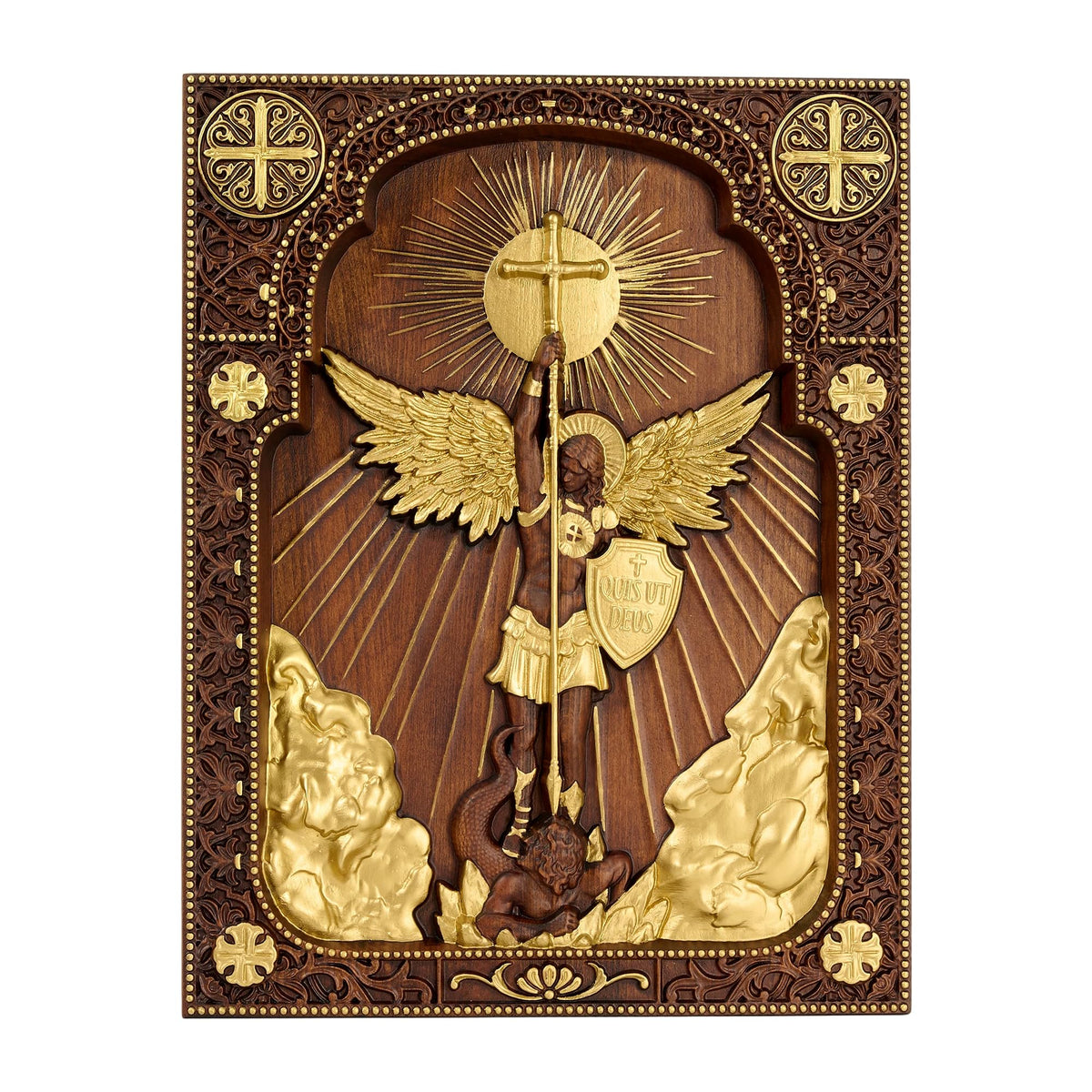 Wooden Archangel Michael Statue