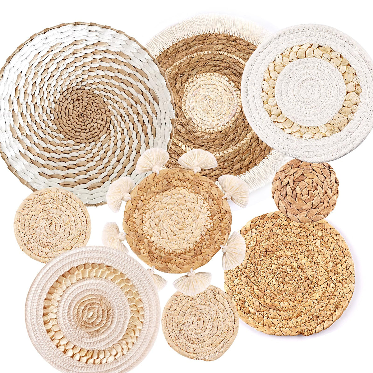 Woven Wall Baskets (Set of 9)