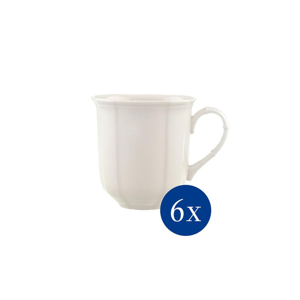 Creamy White Porcelain Mugs (Set of 6)