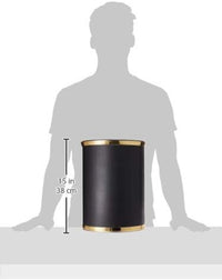 Black & Brass Waste Basket