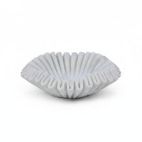 White Marble Ruffle Bowl